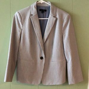 NWOT Ann Taylor Striped Blue Blazer Jacket Size 6